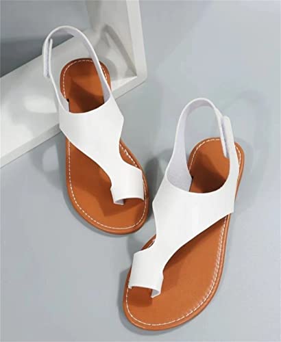 Sandales correction d'oignons en cuir blanc pour marcher sans douleur l'été - 5