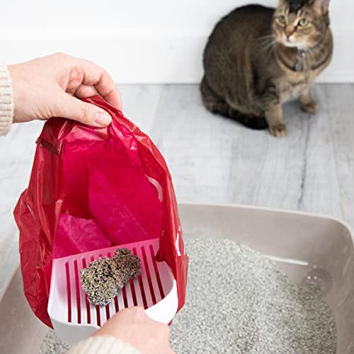 Image of Ubbi Pet Cat Litter Scooper, Ergonomic Handle, Durable Plastic Litter Scoop for All Litter Types, Easy-Clean Design, White