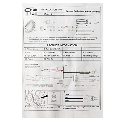 Universal Atv/Utv Turn Signal Kit, Led Street Legal Kit Includes Horn, Usb Charge And E-Stop Switch, Compatible With Polaris Rzr, Honda Pioneer 1000, Kawasaki, Can-Am #TOP5