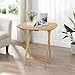 eHemco Oversized Hardwood Folding TV Tray Tables for Eating, 25.5 Inches, Natural, Set of 2