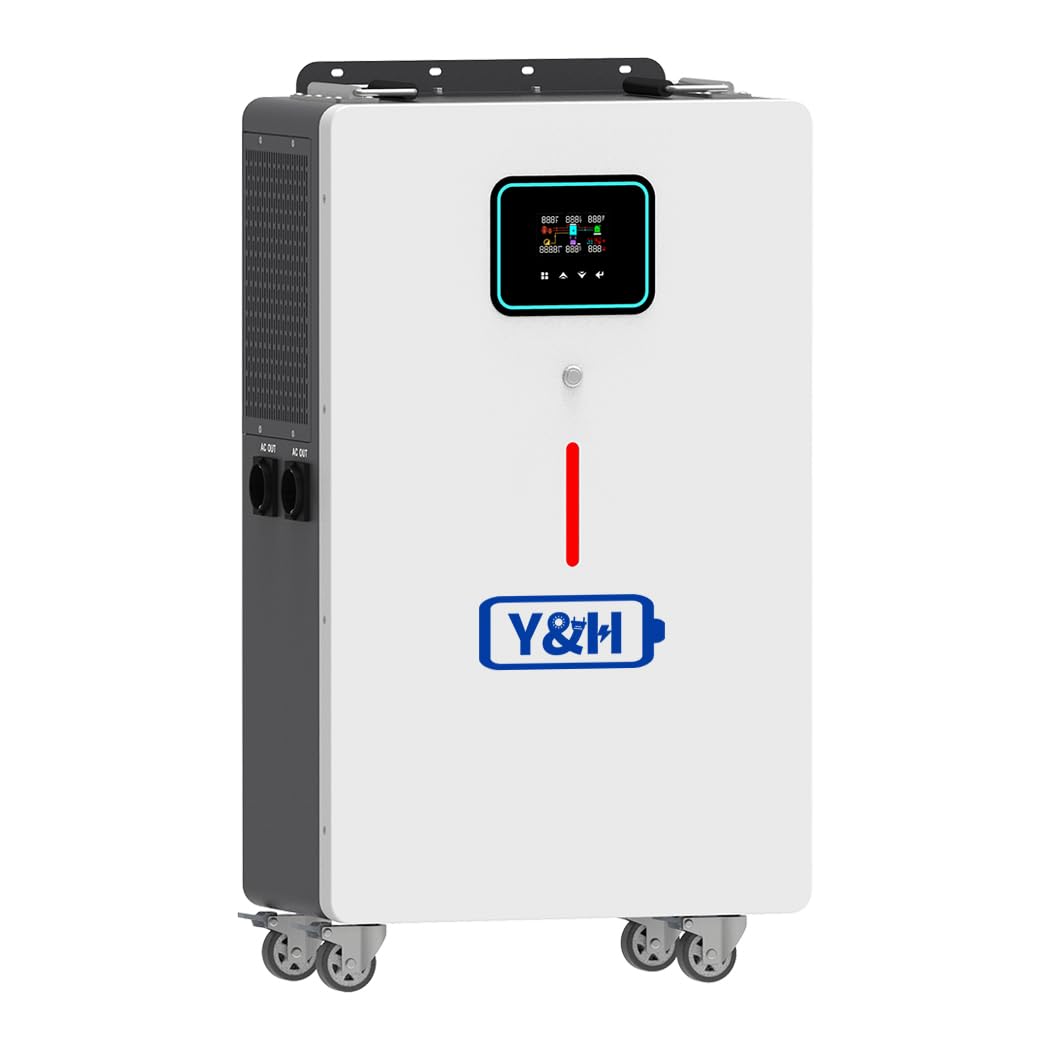 Sistema di accumulo di energia all-in-one da 5,12 kWh con inverter solare da 4,2 KW, uscita sinus pura AC220 V, caricatore solare MPPT, ingresso PV max 500 V