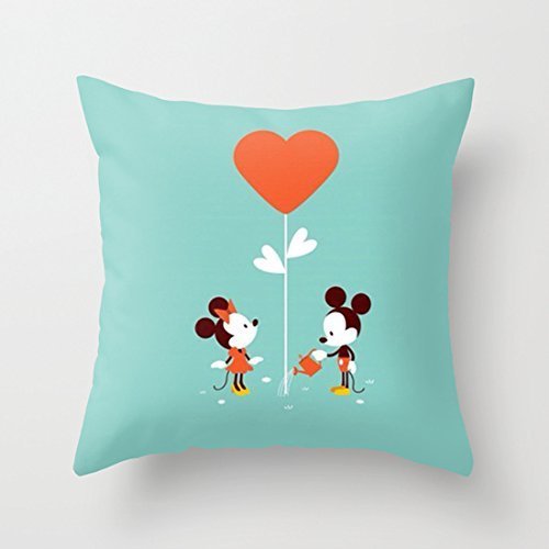 NicholasCGShopOnline 18 x 18 Minnie and Mickey Mouse Pillow Case Home Decor Cushion Cover