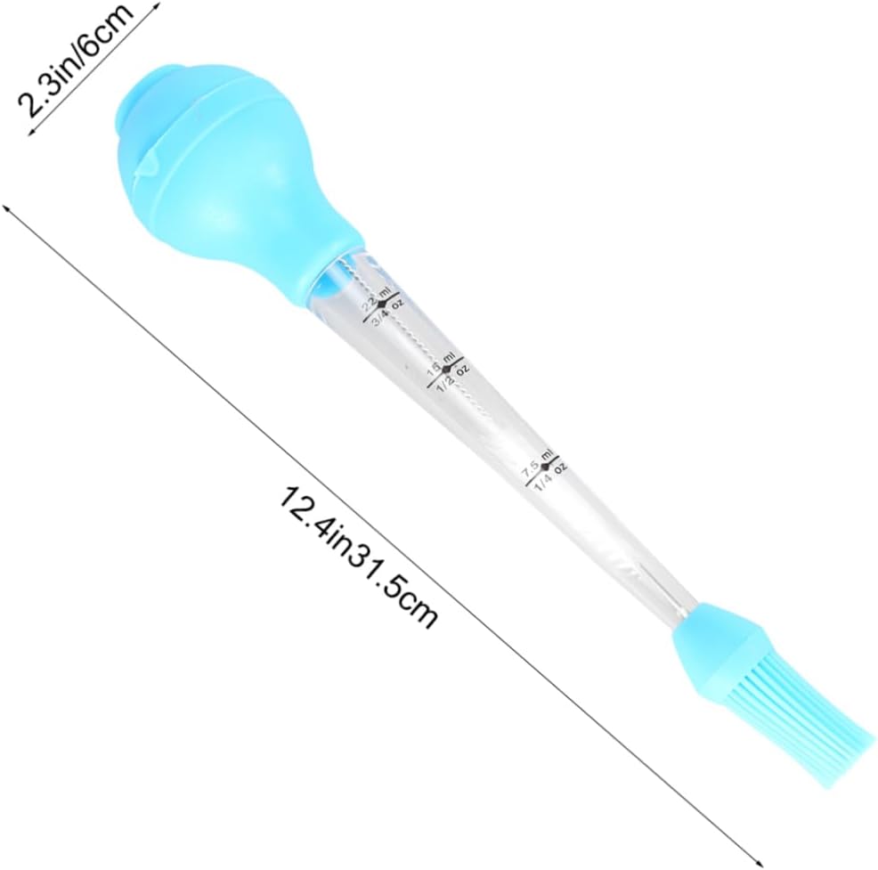 KICHOUSE Silicone Turkey Seasoning Pump with Graduated Tube Oil Drip Seasoning Tube for Home Restaurant