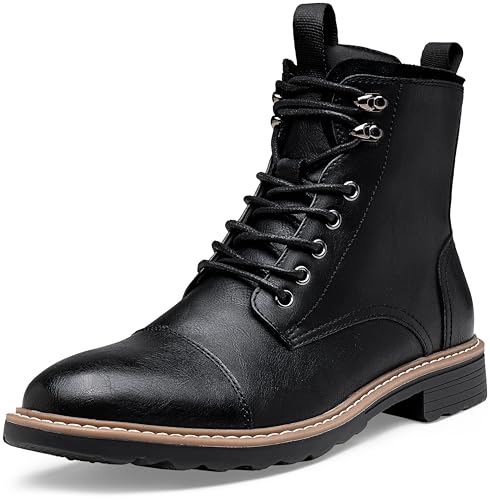 Vostey Mens Boots Motorcycle Casual Boots for Men Zipper Fashion Chukka Boots Mens