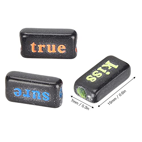 Miçangas perfuradas, miçangas retangulares do alfabeto, joias DIY Suprimentos de miçangas para ativi