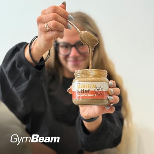 GymBeam Burro di Anacardi con Cinnamon Rolls 340g, Burro di Anacardi Tostati, Sapore Dolce, Ricco di Grassi Sani, Consistenza Cremosa, Perfetto per Porridge, Pancake, Waffle o Prodotti da Forno - 5