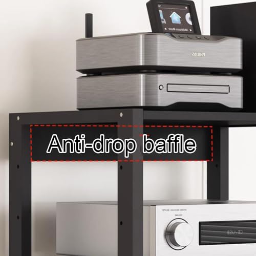 HiFiRac Étagère de rangement en bois robuste pour matériel audio/vidéo Design moderne Support multimédia pour home cinéma centre de divertissement Meuble robuste