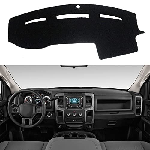 YOFAMO Dashboard Cover Dash Cover Mat Pad Carpet Custom Fit for Dodge Ram 1500 2500 3500 2010-2018 Accessories Anti-Skid Center Console Protector Cover Mat(Black Edge)