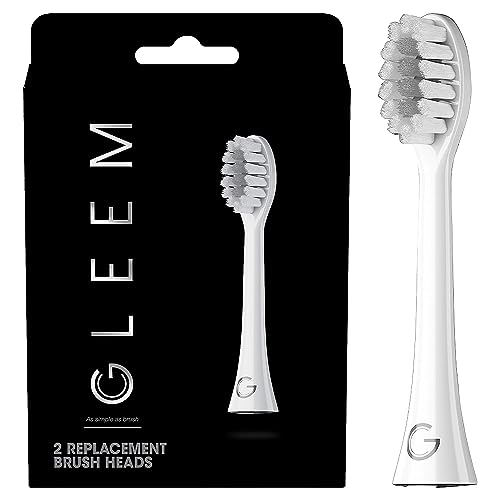 GLEEM Toothbrush Replacement Brush Heads Refill White 2 count