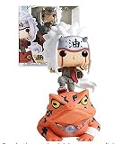 agzhu Pop Anime Naruto Shippuden Jiraiya sur Crapaud 10Cm, Figurine PVC avec boîte modèle à Collectionner Jouets pour Enfants Cadeau