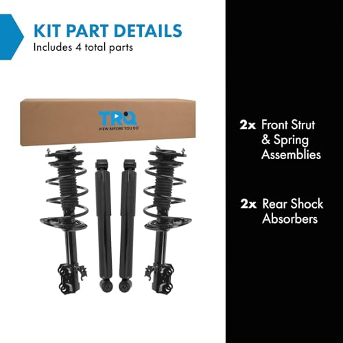 Image of TRQ Front and Rear Complete Strut Assembly & Shock Absorber Kit Complete Strut & Coil Spring Assembly Compatible with 2006-2008 Toyota RAV4