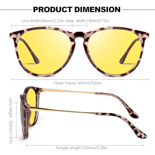 IGnaef® Night Vision Glasses Anti Glare for Driving Polarized Yellow Nighttime Glasses UV400 Protection IF88594