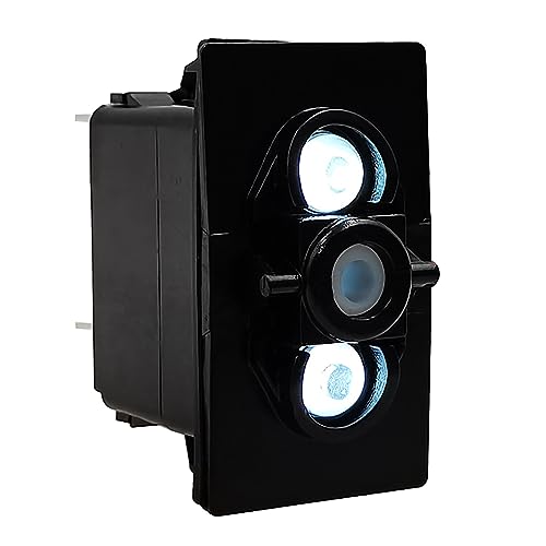 Image of Dual White Led 5 Pin (ON)-Off SPST Momentary Rocker Switch Base for ARB /Carling Auto Marine Boat Dashboard Switch Replacement 12V /24V IP68