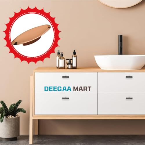 Image of Twin Hole Zinc Alloy Drawer Pulls, Handles for Drawers, Cabinets, Wardrobes, and Kitchen Doors - Decorative Furniture Hardware (2, Rosegold, Elliptical)