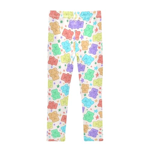 Colorful Cute Gummy Bears Girls Leggings Soft Comfortable Athletic Leggings Dancing Pants for 4-10 Years2