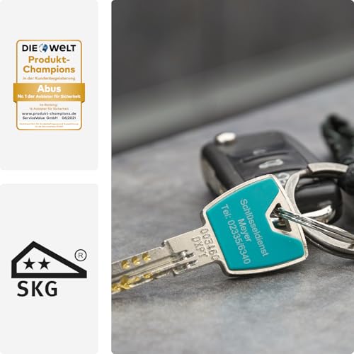 ABUS Profilzylinder XP20SN 30/30 inklusive Sicherungskarte & 3 Schlüsseln, 73434, Nickel