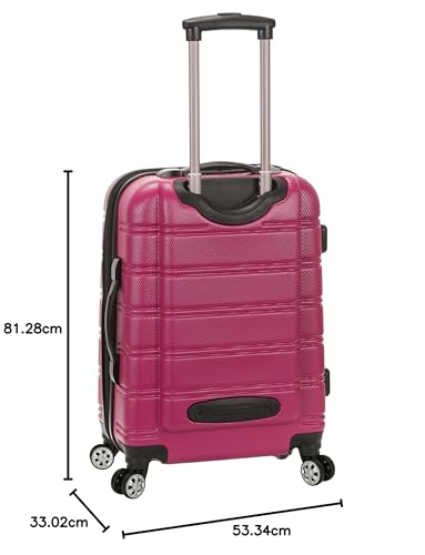 Image of Rockland Melbourne Hardside Expandable Spinner Wheel Luggage, 2TONEBLUE, 2 Piece (20 inch /28 inch), Magenta, 2 Piece (20 inch /28 inch), Melbourne Hardside Expandable Spinner Wheel Luggage