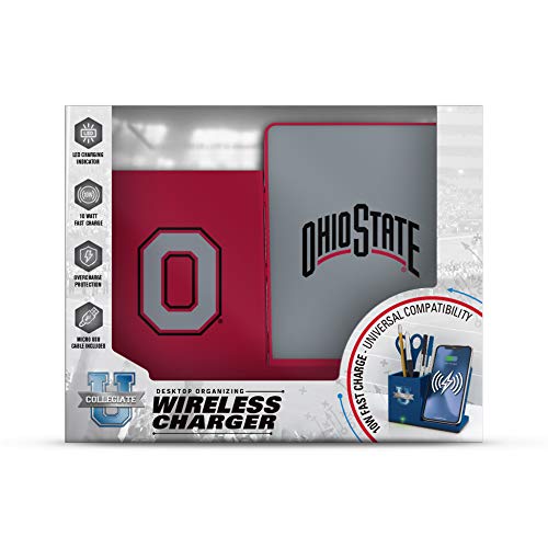 SOAR-NCAA-Cell-Phone-Wireless-Charger-and-Desktop-Organizer-Ohio-State-Buckeyes