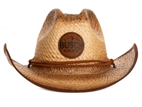 Calhoun Busch Light Straw Cowboy Hat, Officially Licensed, Tan