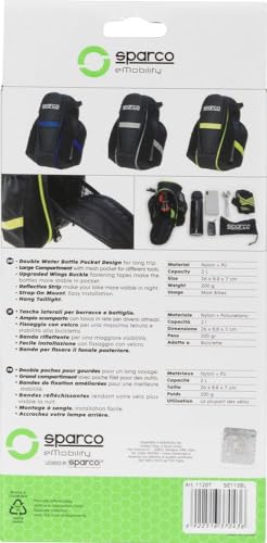 Sparco Borsa Blu Da Sella Per Bicicletta In Nylon Adatta A Lunghi Viaggi Cn Foppia Tasca E Fascia Riflettente - 8