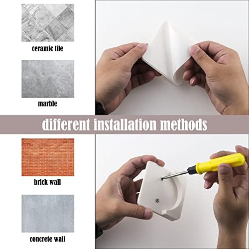 TYFYH 4 Pcs Adhesive Shower Curtain Rod Holder, No Drilling, Shower Pole Holder, Adhesive Bathroom Rod Mount Holders for Shower Curtain Wardrobe Bathroom(White)