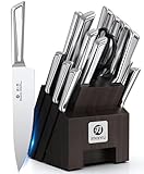 imarku Knife Set, 16 PCS Kitchen Knife Set with Block High Carbon Steel, Ultra Sharp Japanese Knives Set for Kitchen, Ergonomic Handle, Dishwaher Safe, Home Kitchen Essentials, Gifts for Men Women