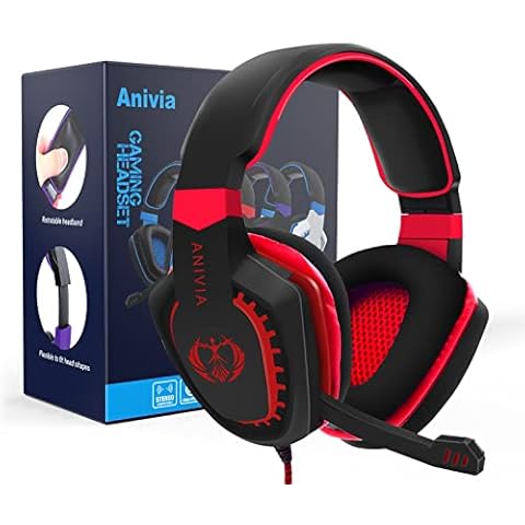 Anivia AH28 Over Ear Headphones Wired Stereo Computer Headsets Gaming Headset with Mic, Bass with Volume Control, Noise Isolating for Multi-Platforms Cover