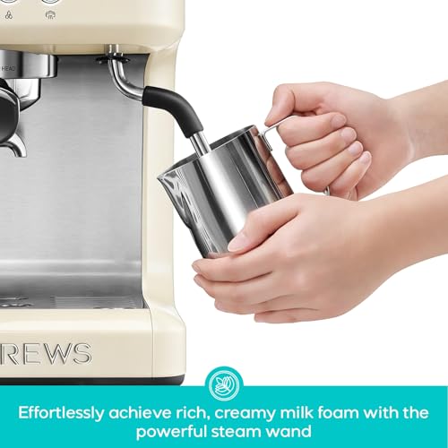 Image of CASABREWS Ultra Espresso Machine, Barista Espresso Coffee Maker for Home | LCD Display, Custom Brew Temp, Latte & Cappuccino Machine, 20-Bar Italian Pump, Powerful Steam Wand, 73oz Removable Tank