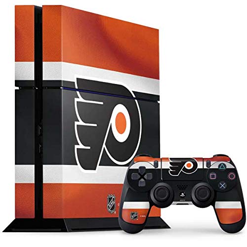 Skinit Decal Gaming Skin Compatible with PS4 Console and Controller Bundle - Officially Licensed NHL Philadelphia Flyers Alternate Jersey Design