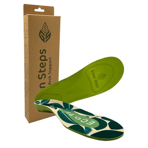Green Steps Palmilha Eco PF | Palmilha de suporte de arco à base de plantas para fascite plantar e dor no calcanhar (XS (3-4,5))