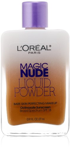 L’Oréal Paris Magic Nude Liquid Powder Bare Skin Perfecting Makeup SPF 18, Classic Tan, 0.91 Ounces