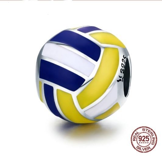 Abalorio de voleibol plata 925 sin piedras que no se cae ni se raya al entrenar 4