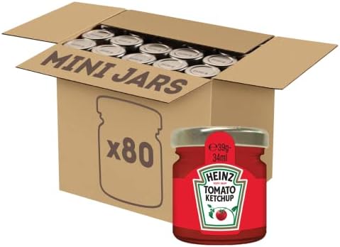 Heinz Tomato Ketchup Jar, 34 ml (Pack of 80)