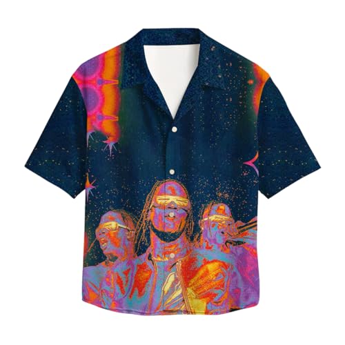Image of Men's Floral Button-Down Shirt, Cotton Blend Stretchable, Casual Printed Striped Stylish Shirt