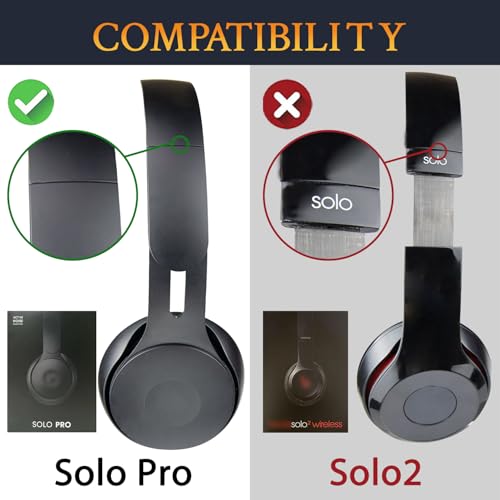 SOULWIT Replacement Ear Pads Cushions for Beats Solo Pro Wireless Noise Cancelling On-Ear Headphones, Earpads with Softer Protein Leather - White by SOULWIT - Image 3