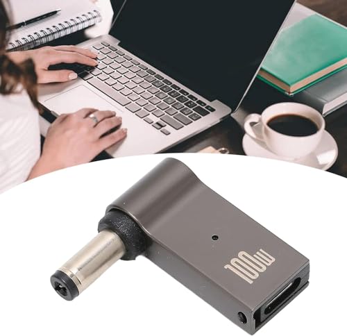 Image of Tobo USB C Female to DC Adapter, 90 Degree USB C to DC Cylindrical Socket 5.5 X 2.1 Mm, PD Power Charger Connector 100W 5A Portable Charging Adapter for Laptop