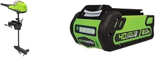 Green Works 40V 32lbs Trolling Motor, Tool Only, TMF301 & Greenworks 40V 2.0 Ah Lithium Ion Battery 29652