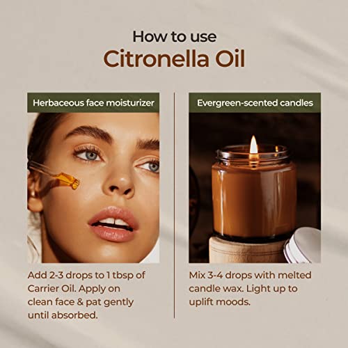 Gya Labs Citronella Oil For Candle Making. Natural Citronella Essential Oil For Diffuser & Aromatherapy. Essential Oil Citronella For Skin (0.34 Fl Oz) #TOP6