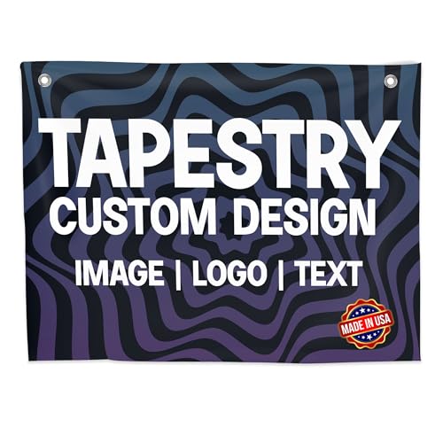 Personalized Tapestry by DreamController | Custom Wall Hanging for Home & Events | Add Your Photo, Text, or Logo | HD Printed Fabric | Made in the USA