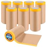 MUXHEL 8 Roll Maler Abdeckpapier 30 cm * 15 m, Abdeckpapier Mit Selbstklebestreifen, abdeckfolie mit...