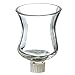 Tealight Candle Adapter for Taper Candle Holder and Wine Bottle Topper, Tulip Shaped, Clear Ribbed Glass with Rubber Ringed Plug, 3 1/8 Inches High