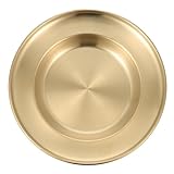 FUNOMOCYA Teller aus Edelstahl Gericht Wohnung Sushi-Teller Obstteller klein Grillplatte Tragbarer Lebensmittelbehälter Edelstahlplatte Speiseteller Snackhalter Rostfreier Stahl Golden