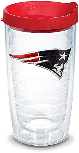 Image of Tervis Made in USA Double Walled NFL New England Patriots Insulated Tumbler Cup Keeps Drinks Cold & Hot, 16oz, Primary Logo