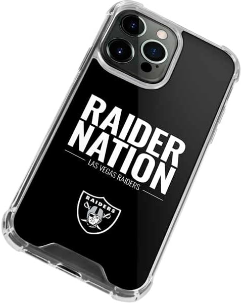 Skinit Clear Phone Case Compatible with iPhone 14 Pro - Officially Licensed NFL Las Vegas Raiders Team Motto Design