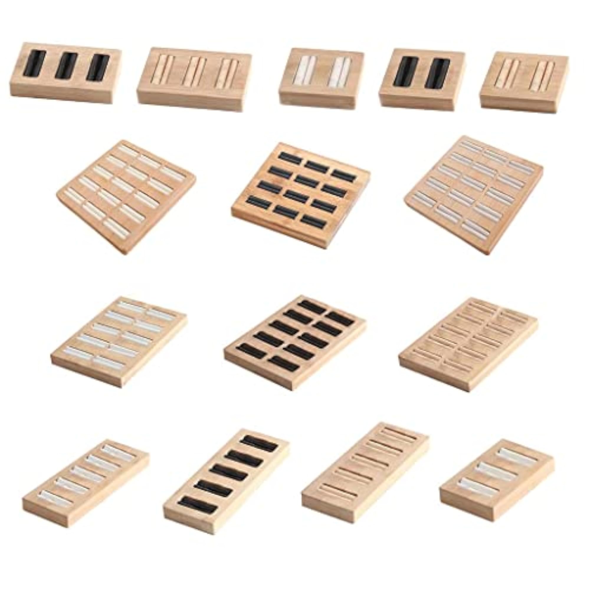 Wooden Earrings Rings Display Tray Organizer Holder