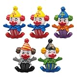 Toddmomy Circus Clown - Figuras de 5 unidades, miniaturas, figuras, carnaval, pastel, payaso, adornos para el paisaje de la oficina en casa
