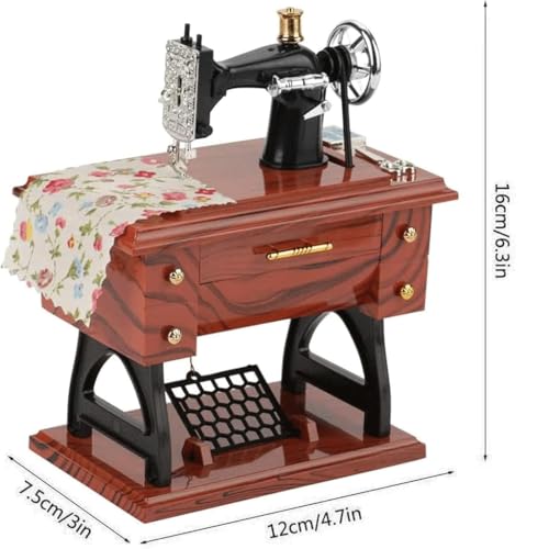 Caja de música mini máquina de coser LAFSFBDF regalo de pareja y coleccionistas 3