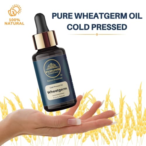 Image of Pure Wheat Germ Oil (Triticum Vulgare) For Skin, Hair, Body, Face, Anti-Aging, Cold Pressed, Natural, Therapeutic Grade Carrier Oil 30ml