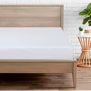 Drap-housse très profond de 40 cm – 100 % pur coton égyptien satiné – Qualité hôtelière – 800 fils – Lit double – Blanc