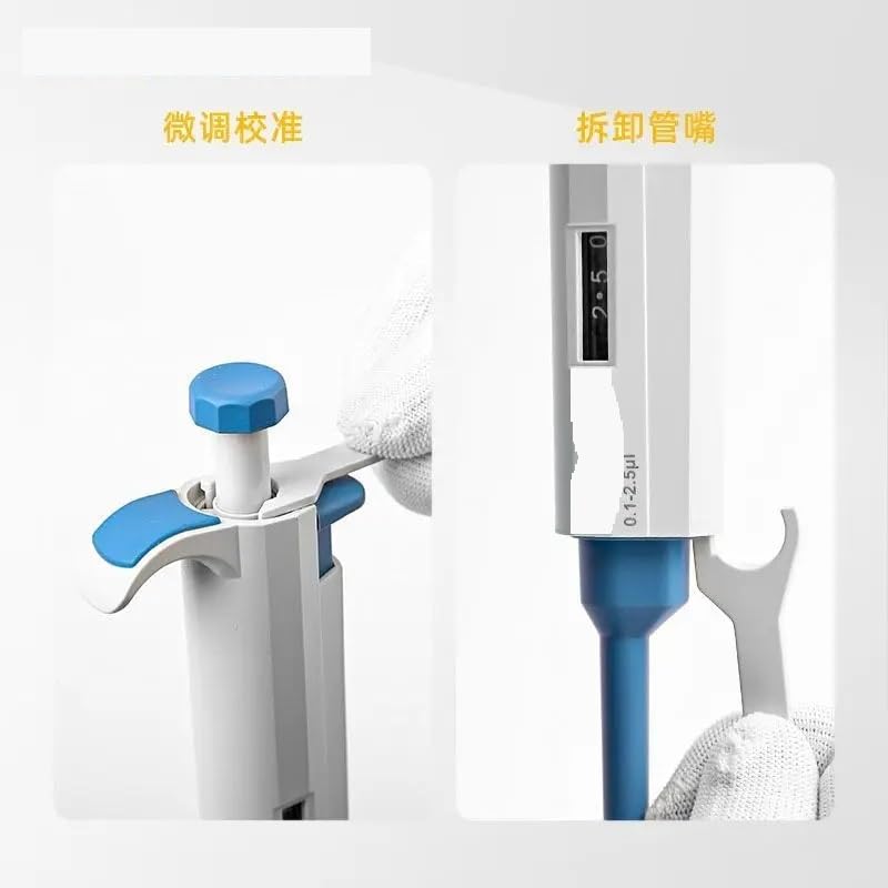 Electric Pipette, Single Channel Manual Half Tube Adjustable Sampler Automatic Pipette Laboratory Large Capacity Pipette(2-20μl)